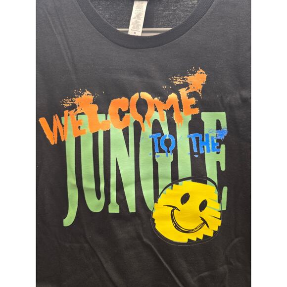 Limited Edition Artist Signed Black Graphic Tee M – Jungle Smile Design NWOT - Picture 1 of 5